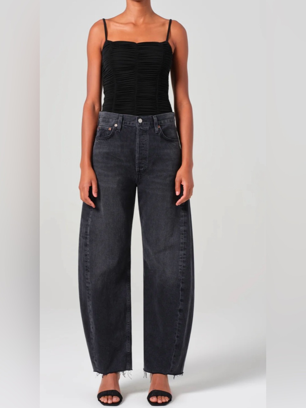 Size 29 Agolde LUNA HIGH RISE PIECED TAPER (WEIGHTLESS) in “POSSES”